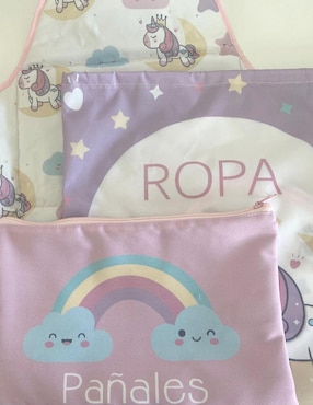 Cambiador Beikia Unicornios de algodón para bebé niña