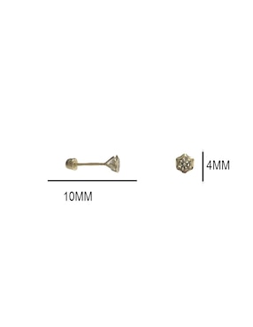 Broqueles Mancini de oro amarillo 10 k zirconia