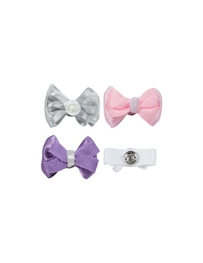 Set de 4 moños para cabello Mon Caramel con aplicación broche