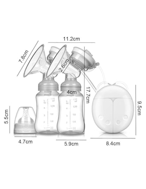 Extractor de leche eléctrico Dara baby con dos biberones