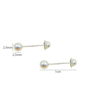 Broqueles de esfera Oro Angelus de oro blanco con acabado brillante