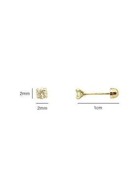 Broqueles Mancini de oro amarillo 14 K con acabado brillante diamante
