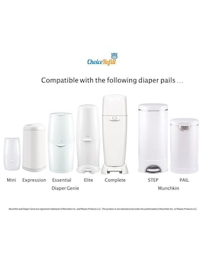 Bolsas de repuesto para Diaper Genie DG08 Choicerefill 8 piezas