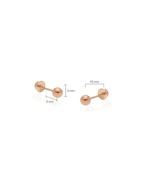 Broqueles redondos Stellina de oro rosa 14 K con acabado brillante
