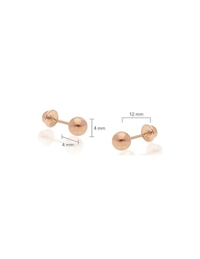 Broqueles redondos Stellina de oro rosa 14 K con acabado brillante