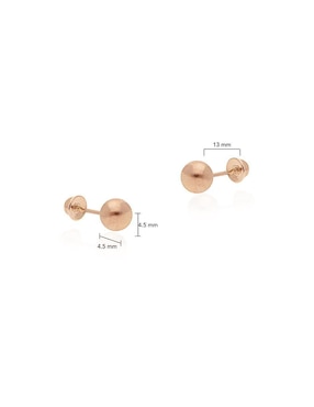 Broqueles redondos Stellina de oro rosa 14 K con acabado brillante