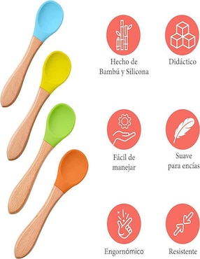 Set alimentación Seviete de bambú 4 piezas