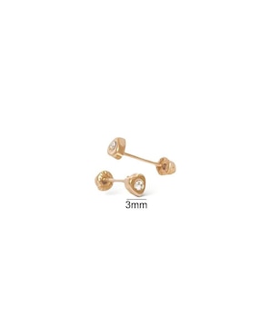 Broqueles de corazón Mancini de oro amarillo con acabado brillante zirconia