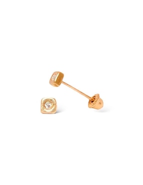 Broqueles cuadrados Mancini de oro amarillo con acabado brillante zirconia