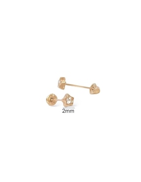 Broqueles de estrella Mancini de oro amarillo con acabado brillante zirconia