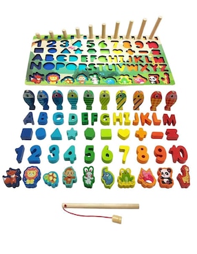 Tablero Juego Educativo Montessori Pesca Letra Número Animal Genérica juego didáctico infantil unisex