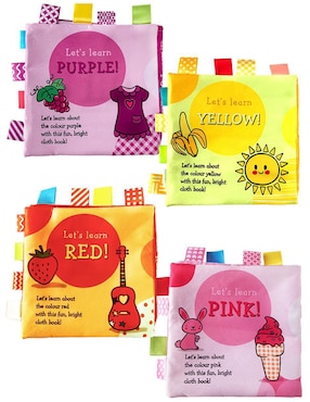 Set De 4 Libros Bebé Texturas Interactivos Estimulación Dara Baby juego didáctico para bebé niña