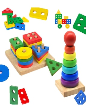 Juguete Apilable Educativo Madera Genérica juego recreativo infantil unisex