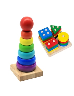 Juguete Apilable Educativo Madera Genérica juego recreativo infantil unisex