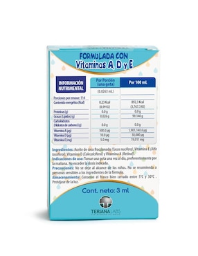 Vitaminas A, D y E suplemento alimenticio Onedrop líquido para bebé
