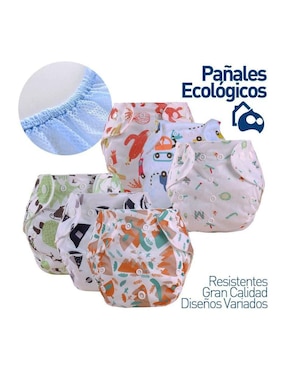 Pañal ecológico de tela Bluelander etapa 1 bebé unisex con 6 piezas