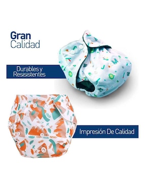 Pañal ecológico de tela Bluelander etapa 1 bebé unisex con 6 piezas