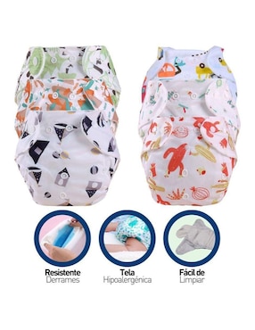 Pañal ecológico de tela Bluelander etapa 1 bebé unisex con 6 piezas
