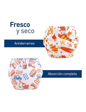 Pañal ecológico de tela Bluelander etapa 1 unisex con 6 piezas