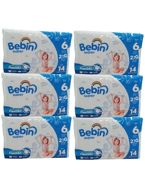 Pañales Bebé Bebin Etapa 6 Unisex Con 84 Piezas