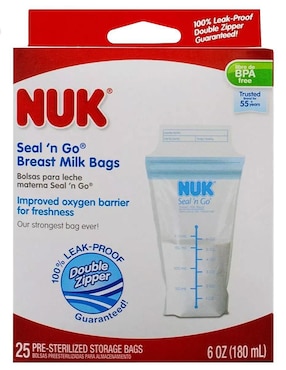 Bolsa almacenadora Nuk de plástico 25 piezas