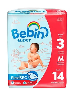 Pañales Bebé Bebin Etapa 3 Bebé Unisex Con 14 Piezas