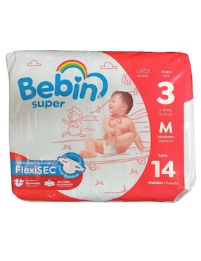 Pañales Bebin etapa 3 bebé unisex con 14 piezas