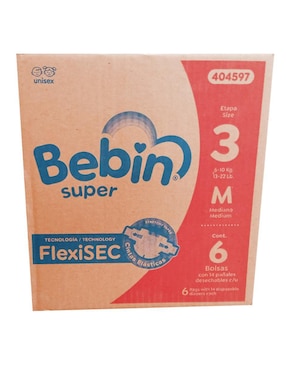 Pañales bebé Bebin etapa 3 unisex con 84 piezas