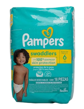 Pañales Pampers etapa 6 bebé unisex con 16 piezas