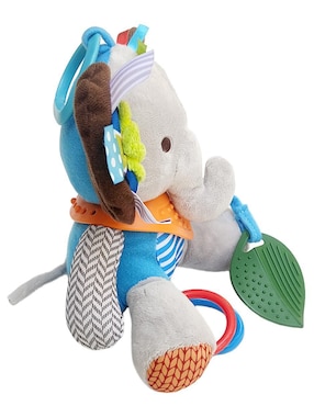 Juguete portátil Elefante didáctico con colgante, mordedera y sonaja Dara Baby