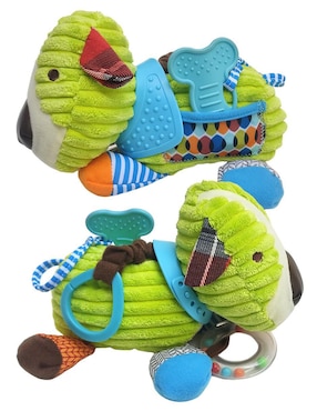 Juguete portátil Perrito didáctico con colgante, mordedera y sonaja Dara Baby