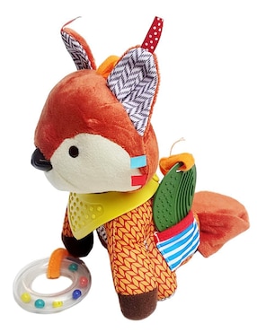Juguete portátil Zorrito didáctico con colgante, mordedera y sonaja Dara Baby