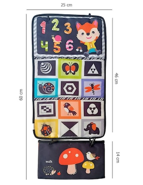 Juguete portátil Tapete con Espejo, Mordedera y Libro Montessori Dara Baby