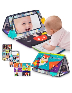 Juguete portátil Tapete con Espejo, Mordedera y Libro Montessori Dara Baby