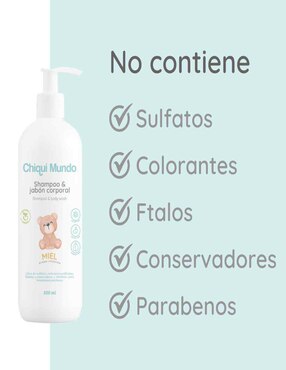 Shampoo hidratante y Body Wash Chiquimundo Natural