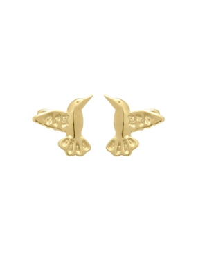 Broqueles De Colibrí Mon Caramel De Oro 14 K