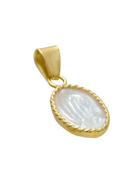 Medalla ovalada Mon Caramel de oro amarillo 14 K
