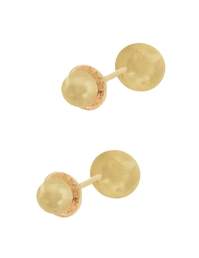 Broqueles de esfera Mon Caramel de oro con acabado brillante