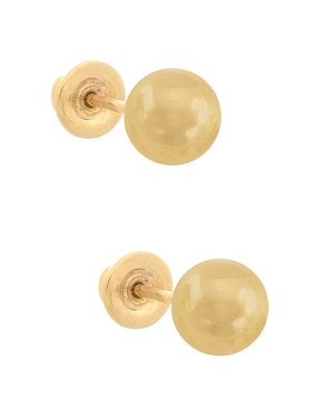Broqueles de esfera Mon Caramel de oro con acabado brillante