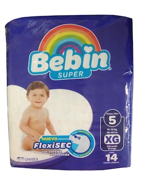 Pañales Bebé Bebin Etapa 5 Unisex Con 14 Piezas