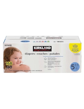 Pañales para bebé Kirkland Signature etapa 5 bebé unisex con 168 piezas
