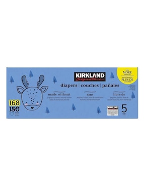 Pañales para bebé Kirkland Signature etapa 5 bebé unisex con 168 piezas