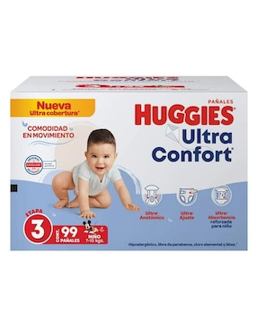 Pañales para bebé Huggies Supreme etapa 3 bebé niño con 99 piezas