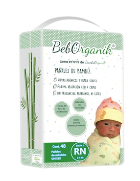 Pañales bebe Bambuorganik etapa 1 unisex con 48 piezas