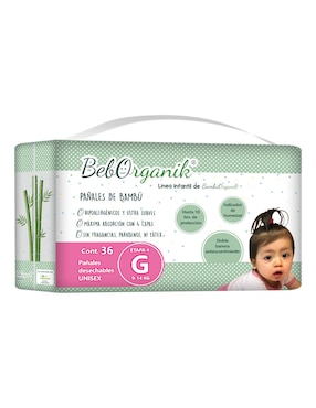 Pañales para bebé Bambuorganik etapa 4 unisex con 36 piezas