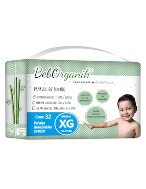 Pañales para bebé Bambuorganik etapa 5 unisex con 32 piezas