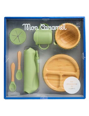 Cubiertos Mon Caramel de madera 7 piezas