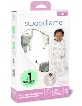Cobija Swaddle Me soft goods elefante para bebé
