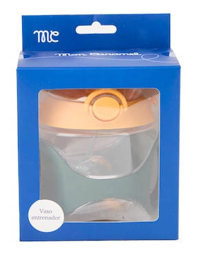 Vaso entrenador Mon Caramel de plástico con tapa rosca 330 ml