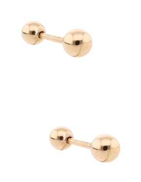 Broqueles redondos Mon Caramel de oro amarillo 18 K con acabado brillante